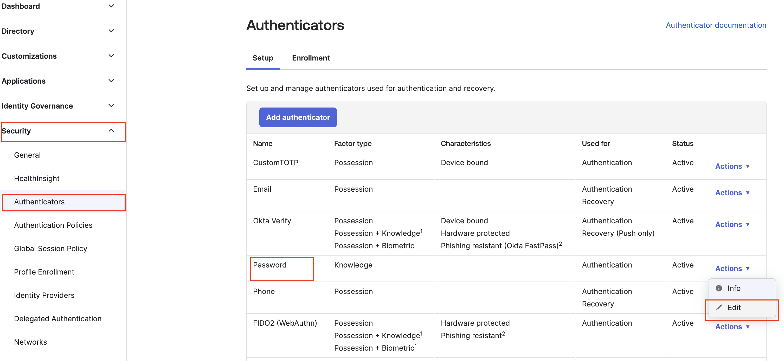 Authenticators