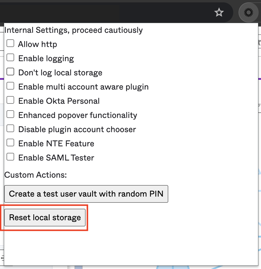 Reset local storage