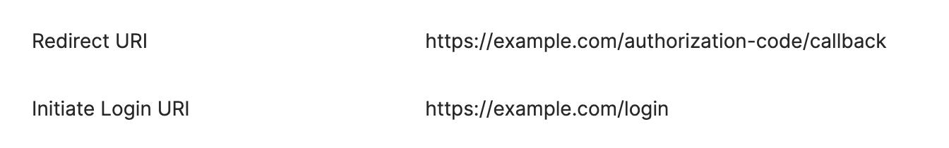 OIDC App settings