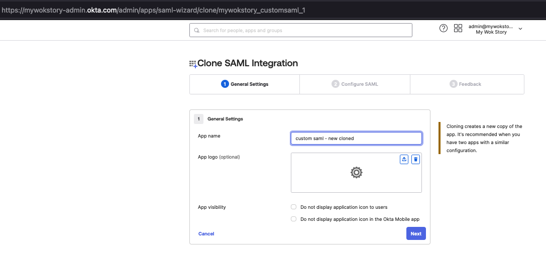 Clone SAML integration
