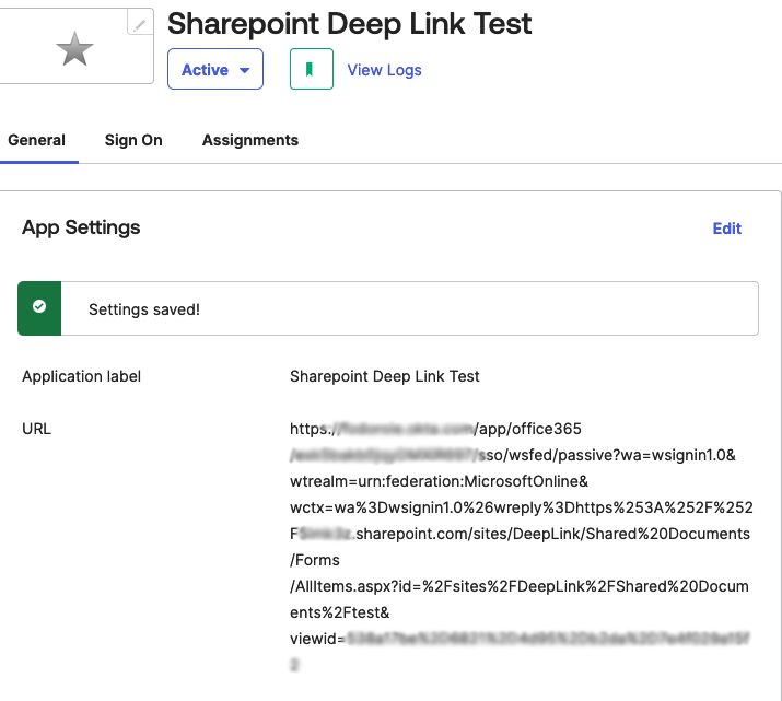 SharePoint Deep Link Test