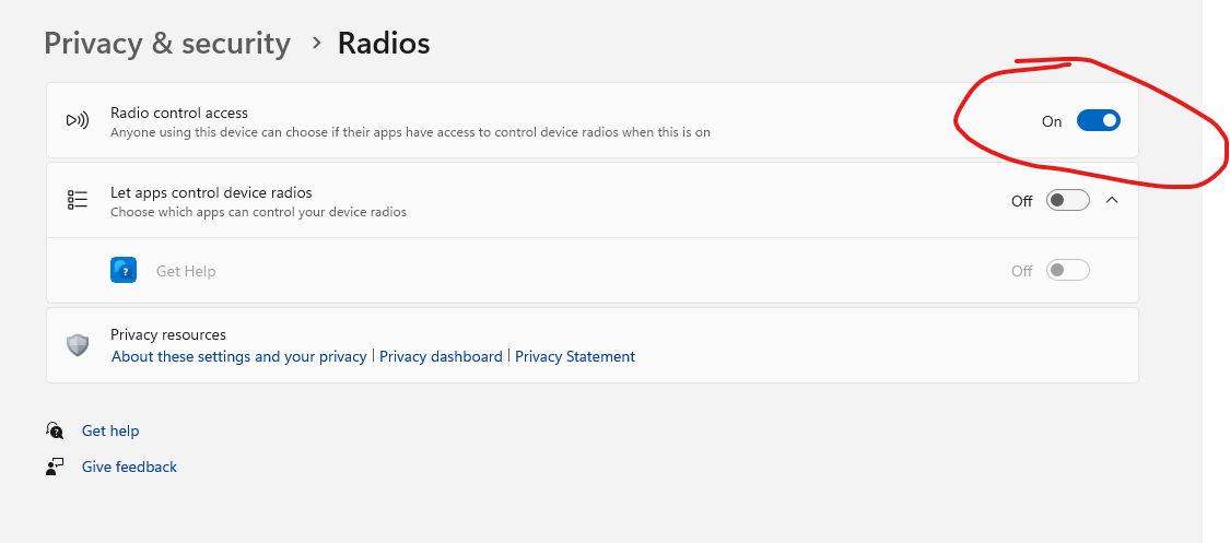 Radios on Windows 11