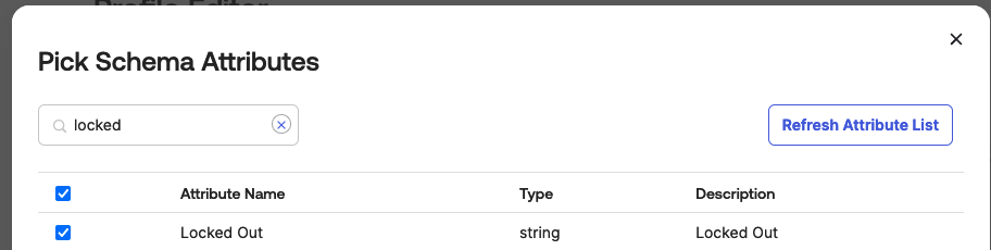 Pick Schema Attributes