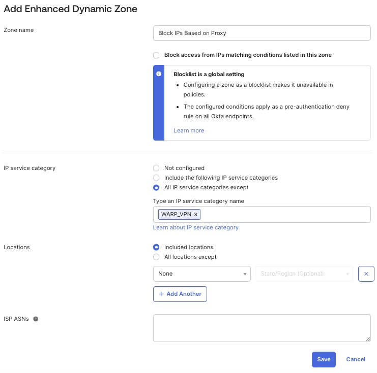 All IP service categories except&nbsp;WARP_VPN