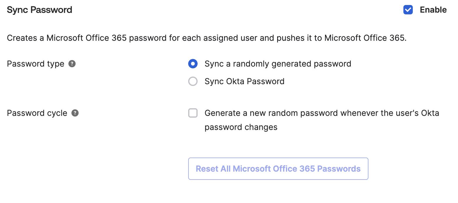 Sync password