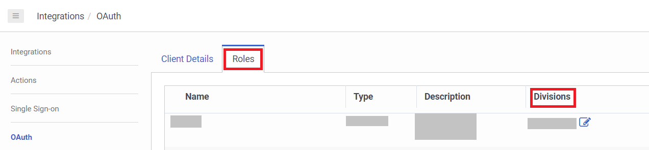 Roles tab