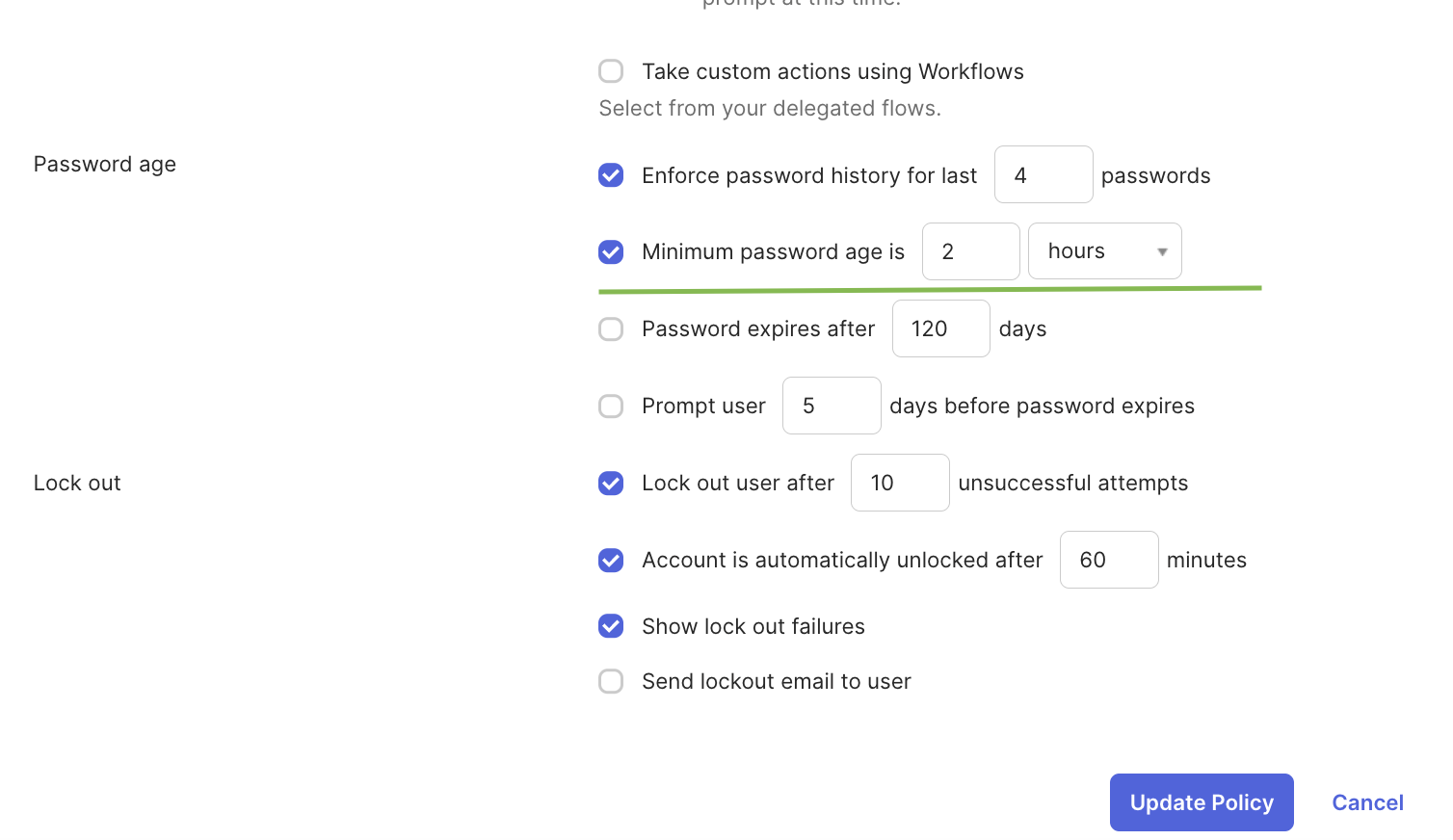 Minimum Password Age
