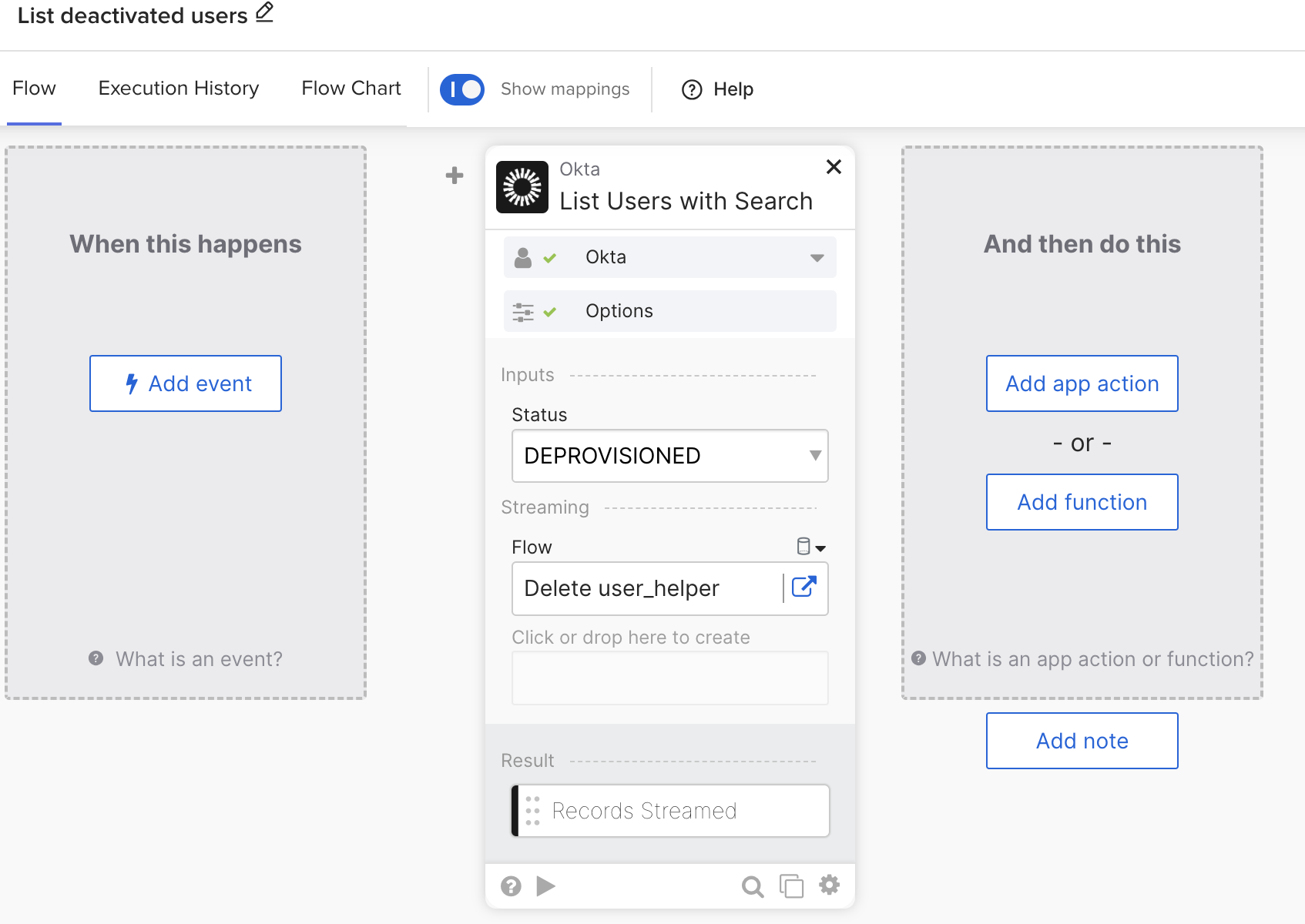 List deactivated users flow
