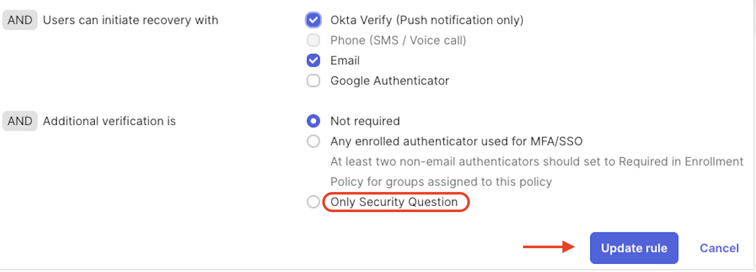 Recovery authenticators
