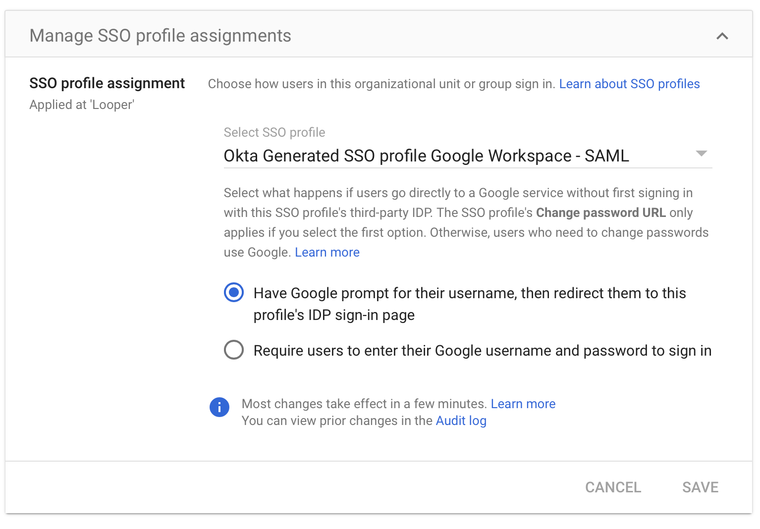 SSO Profile Assignment
