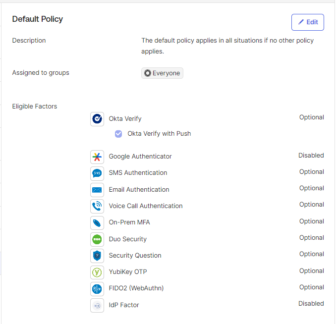 Default policy