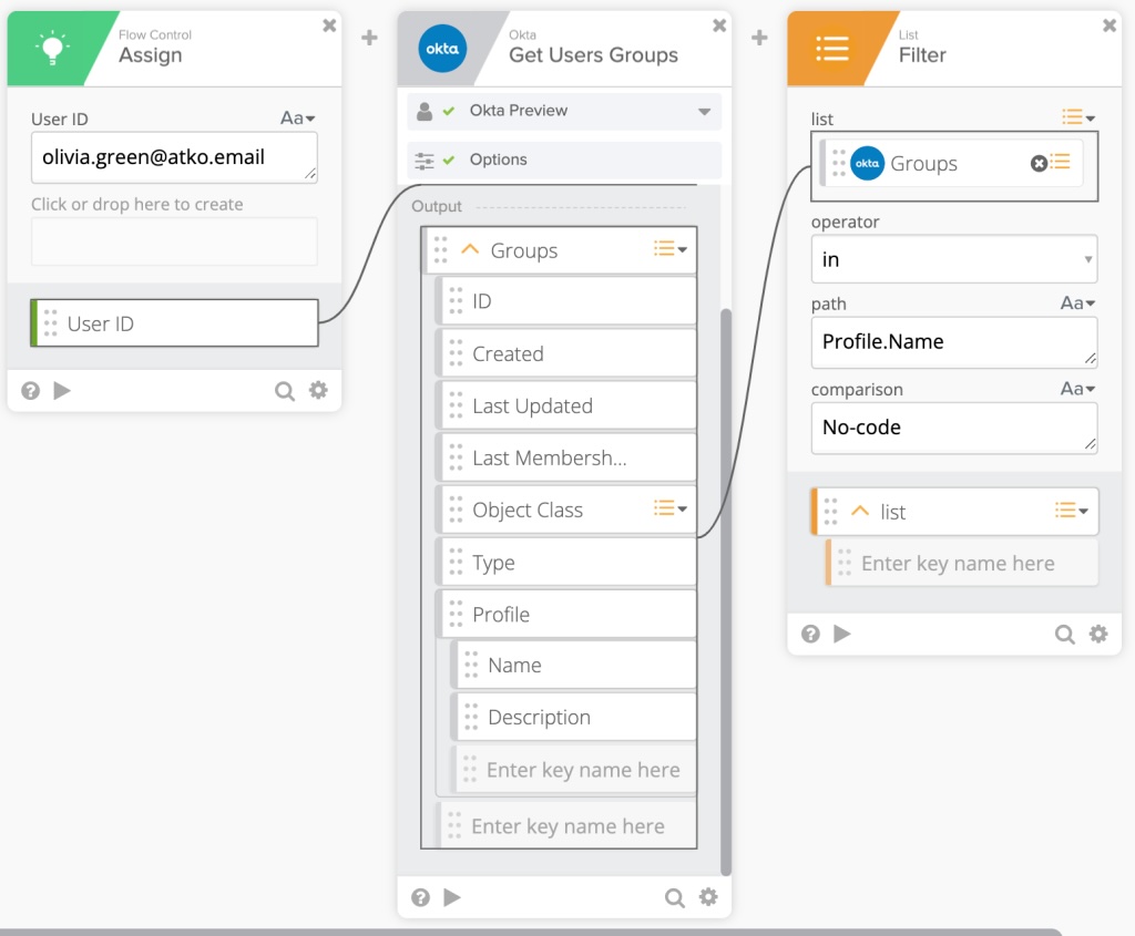 List – Filter card