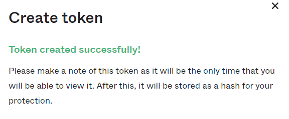 Create token