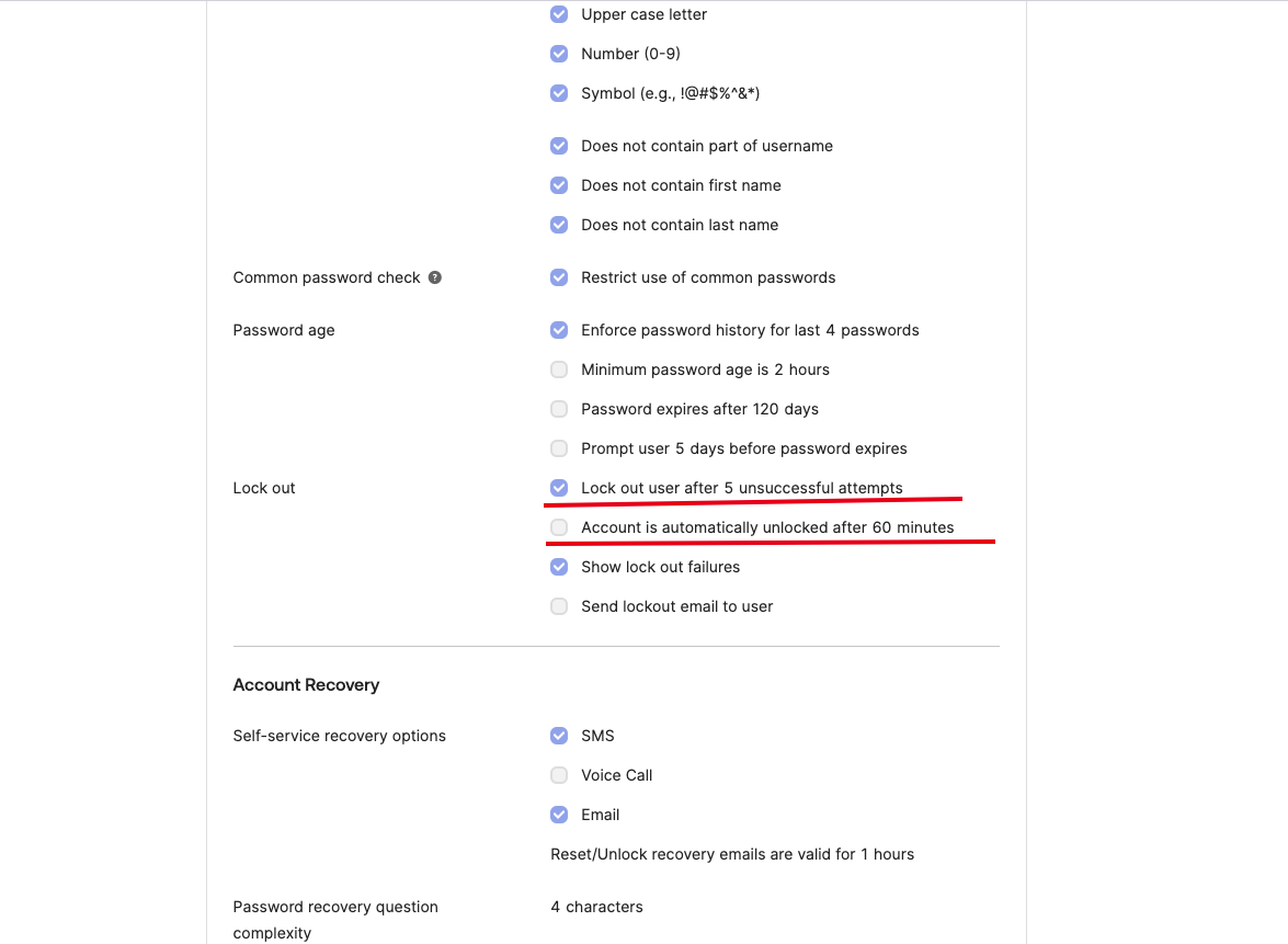 Password policy