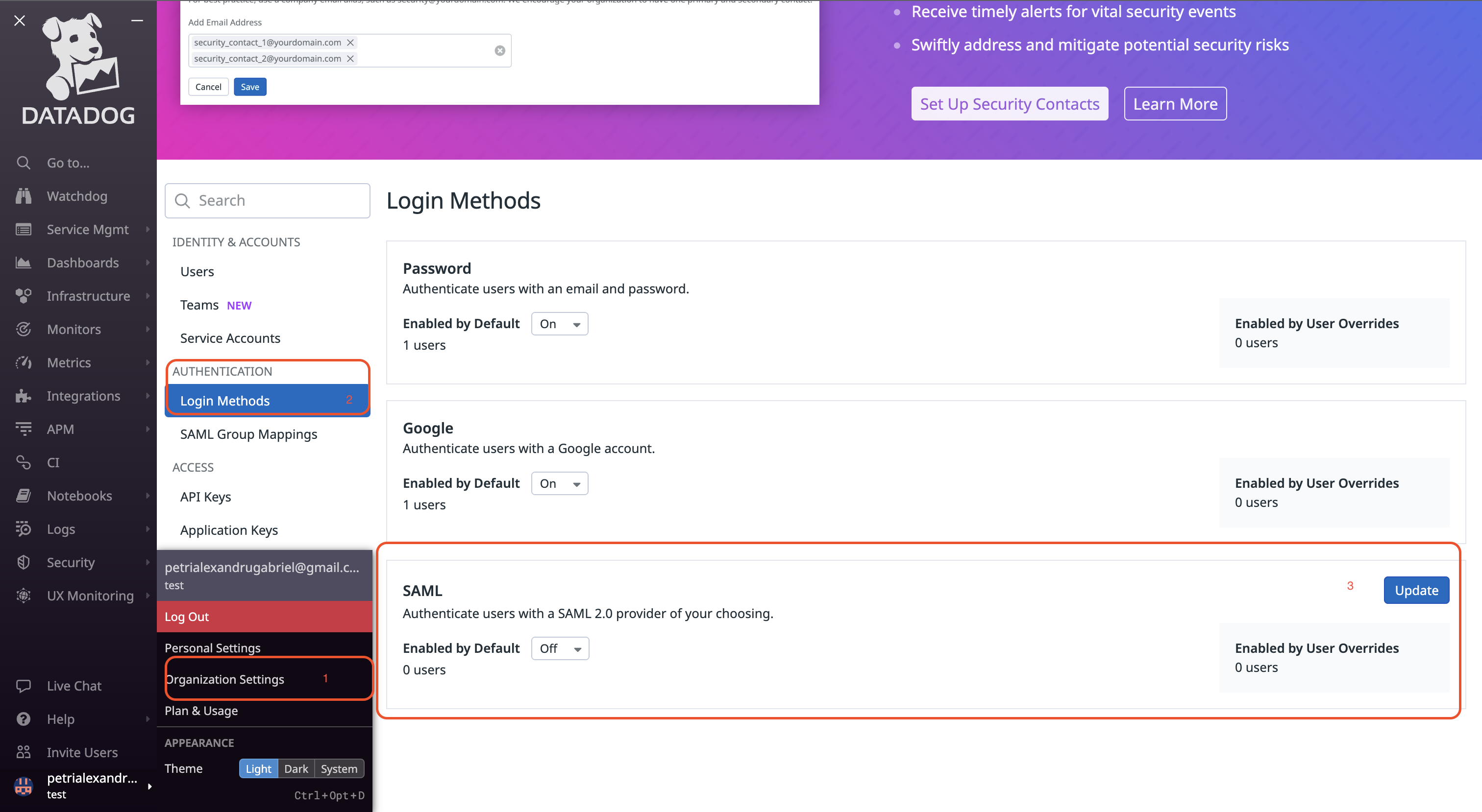 Login methods