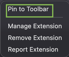 Pin to toolbar