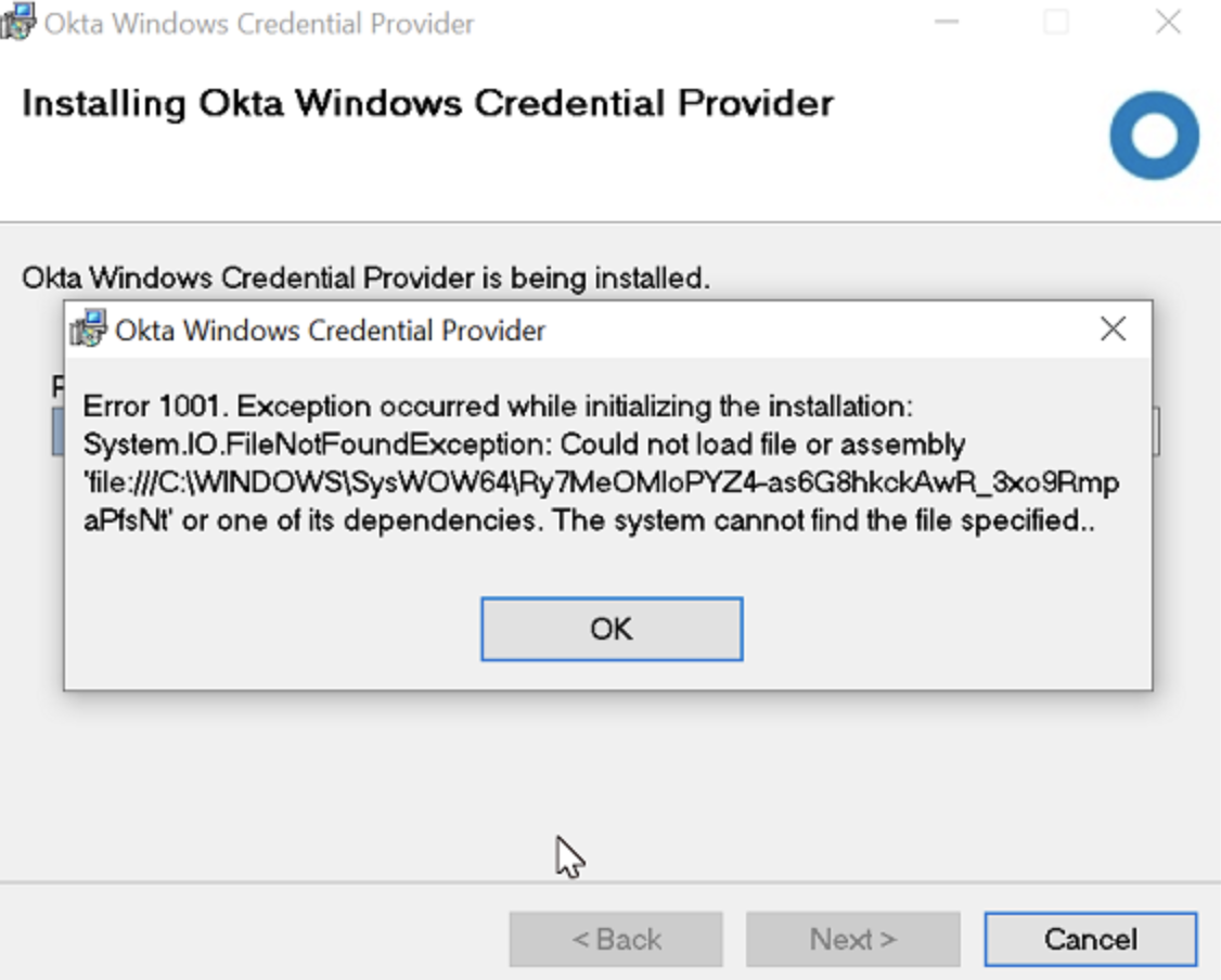 Installing Okta windows Credential Provider