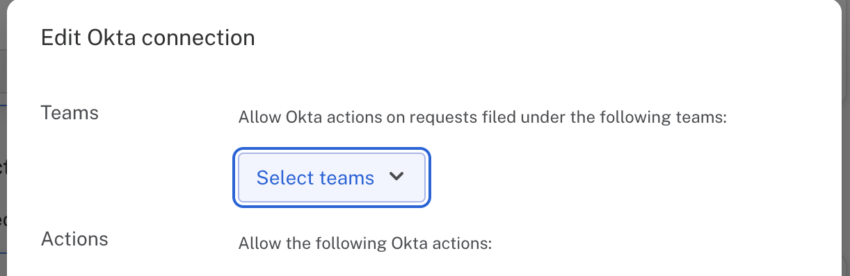 Edit Okta connection