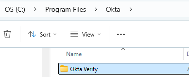 Okta Verify folder