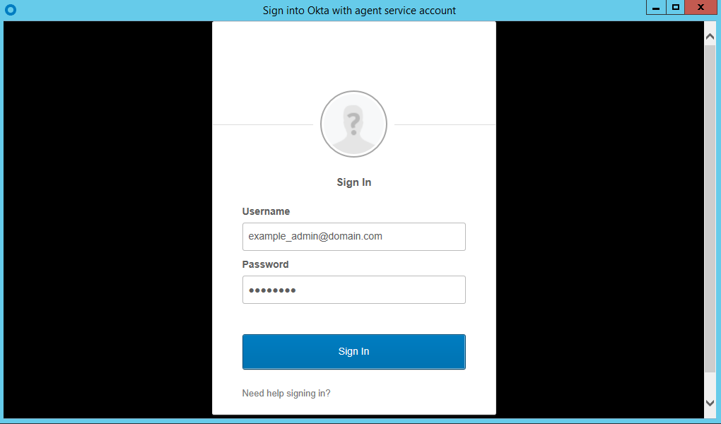Sign In Widget