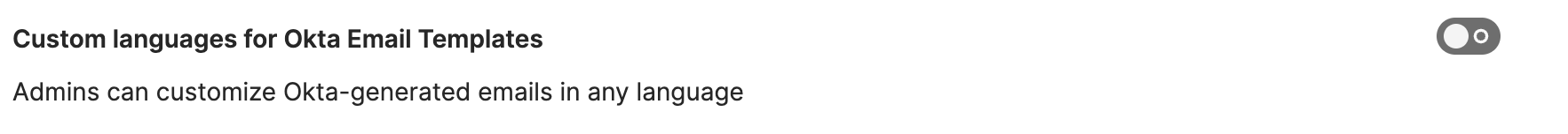 Custom languages for Okta email templates