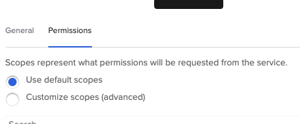 Selection of "Use default scopes"