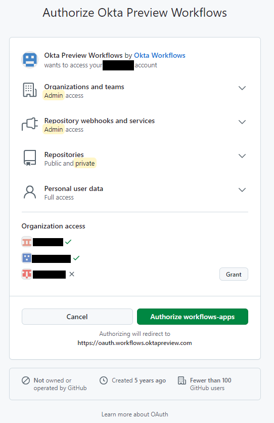 Authorize Okta Preview Workflows
