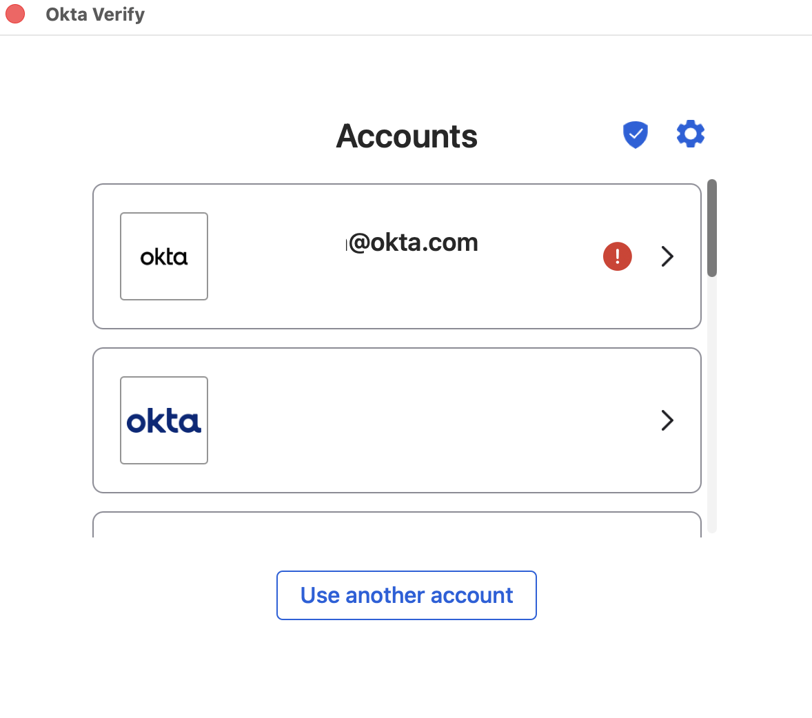 Okta Verify error