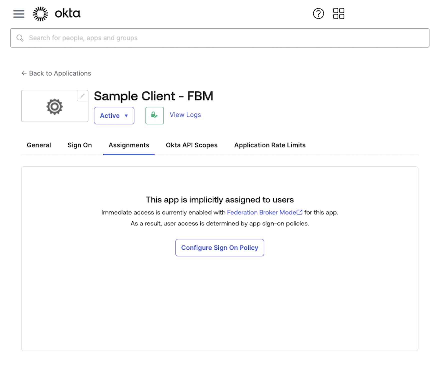 OpenID Connect app with Federation Broker Mode enabled