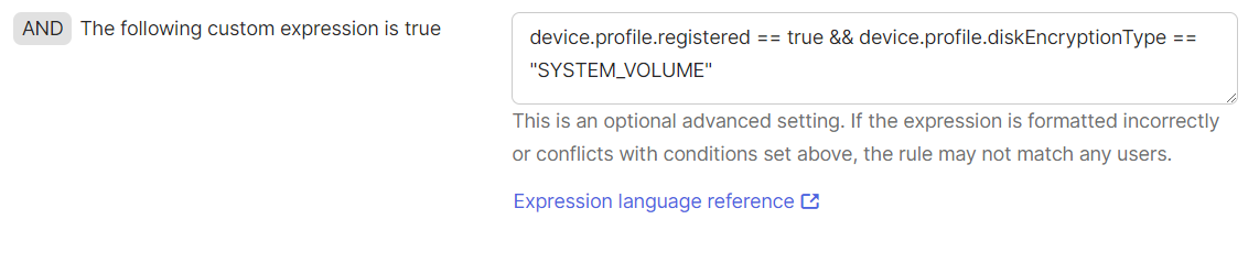 Custom expression