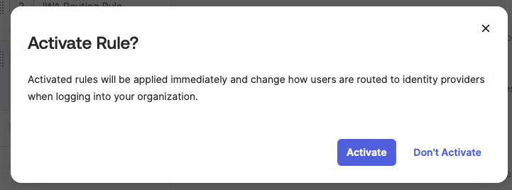 Activate rule