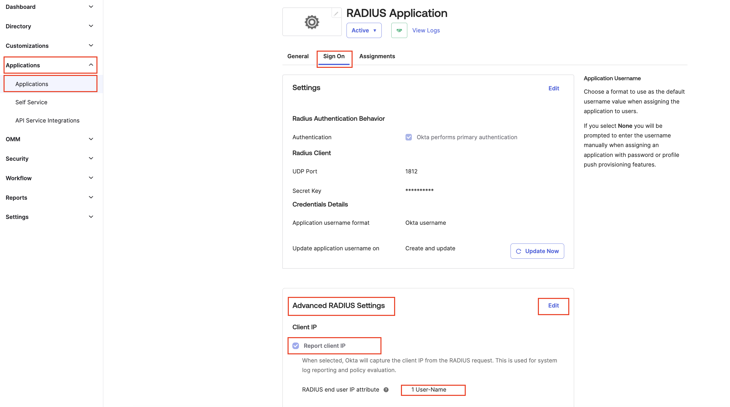 RADIUS app