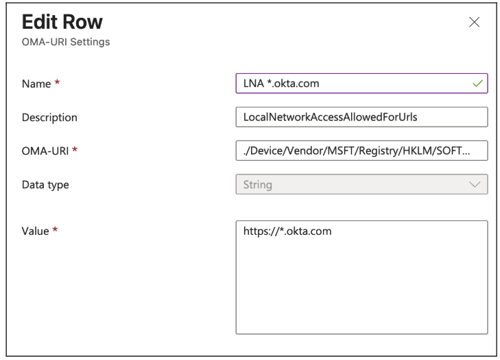 Okta FastPassのローカルネットワークアクセスプロンプトが表示