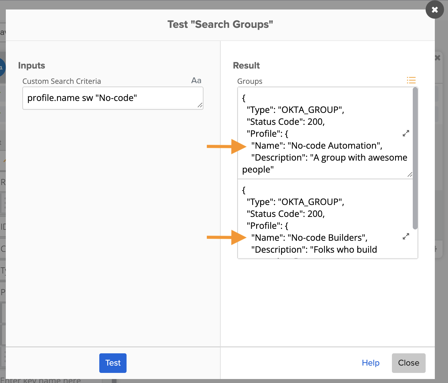 Testing Search Group Card