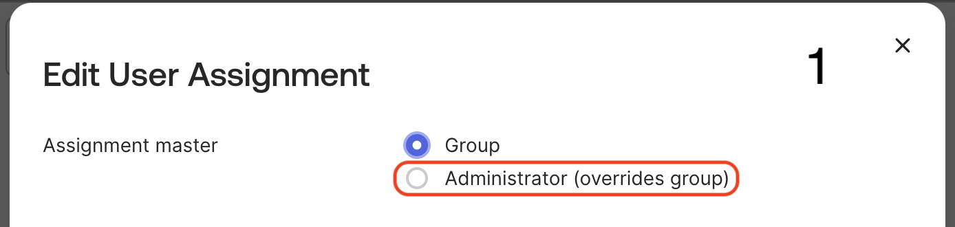 Edit user assignment