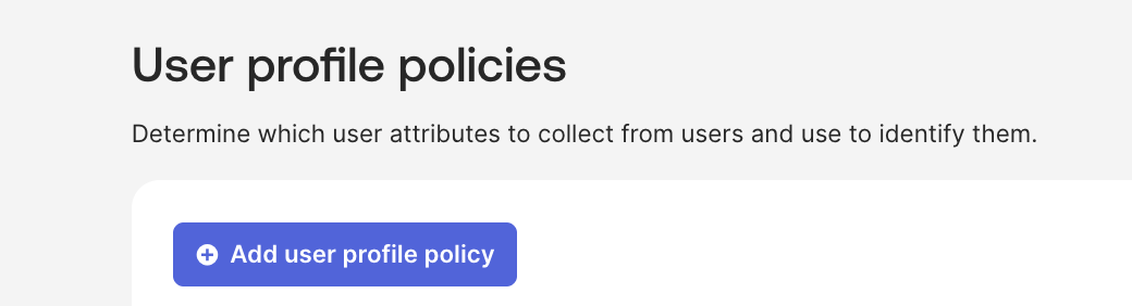 User profile policies
