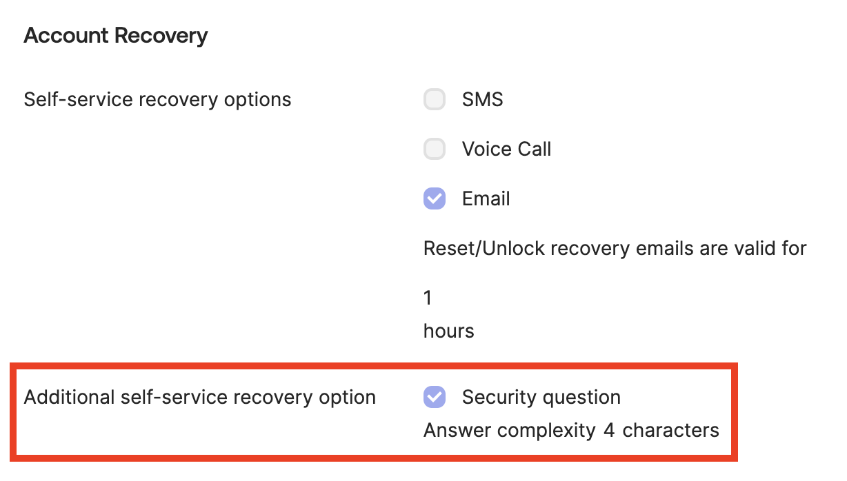 Additional self-service recovery