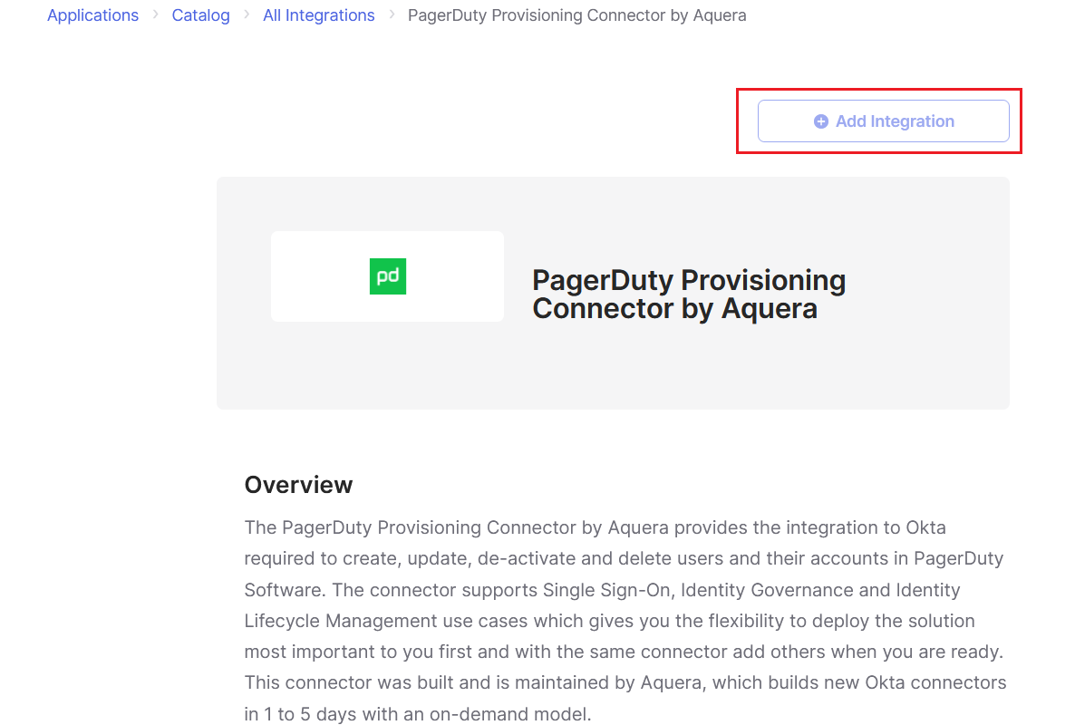 PagerDuty Provisioning Connector by Aquera
