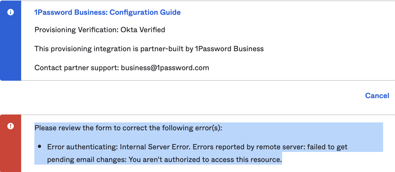 Integration Verification Error