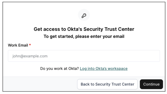 OktaのSecurity Trust Centerにアクセスする
