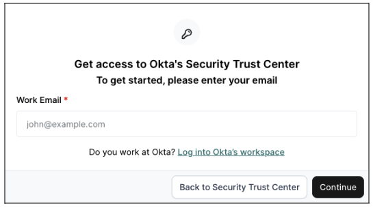 OktaのSecurity Trust Centerにアクセスする
