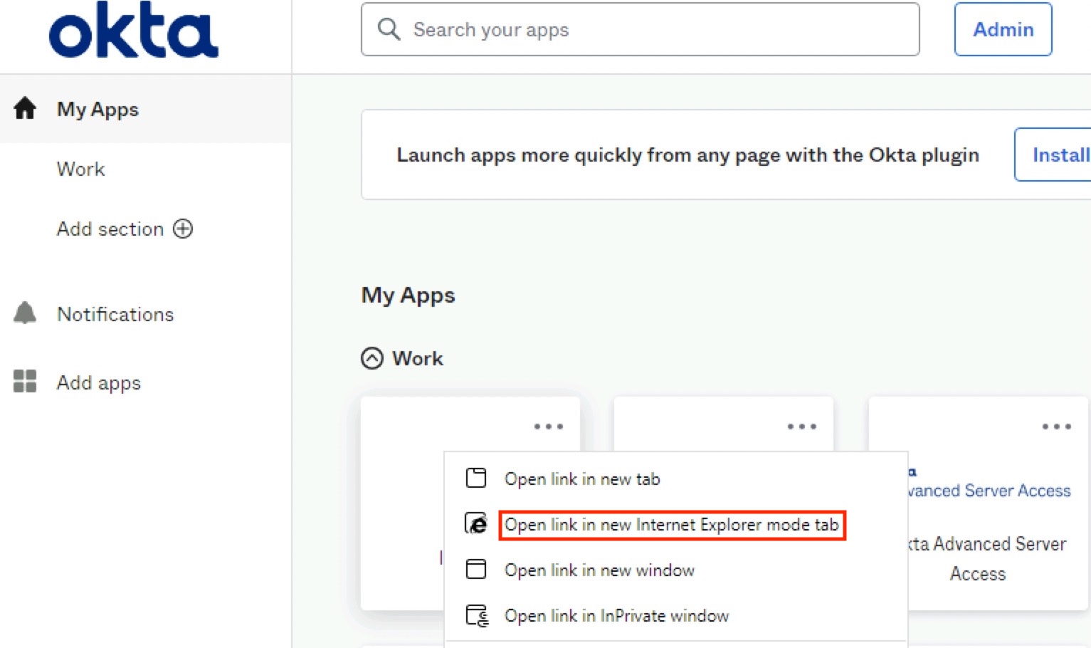 Open Link In a New Internal Explorer Mode Tab