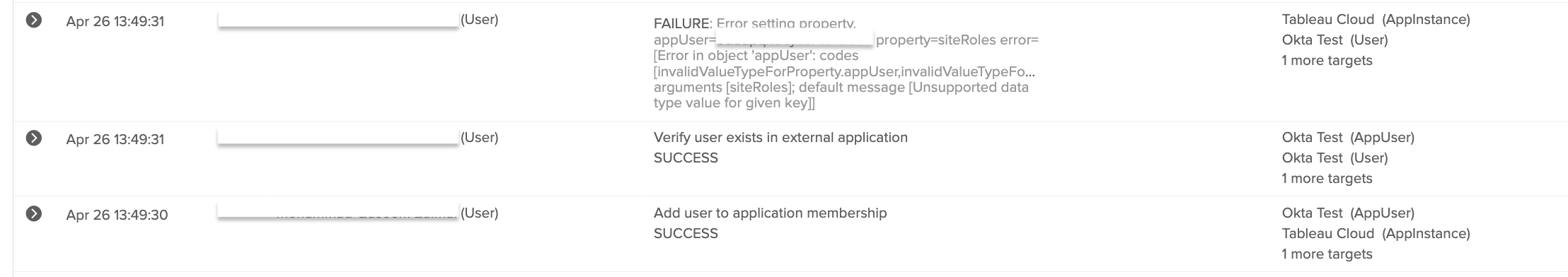 Tableau App assignment error