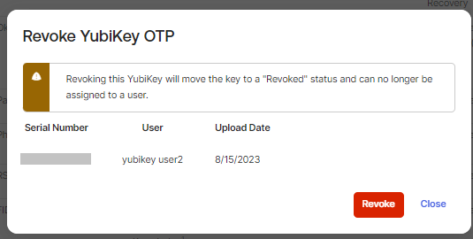 Revoke button