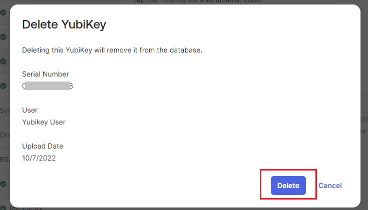 Delete button