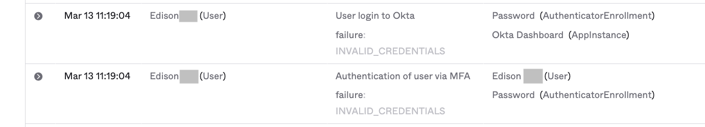 Invalid Credentials