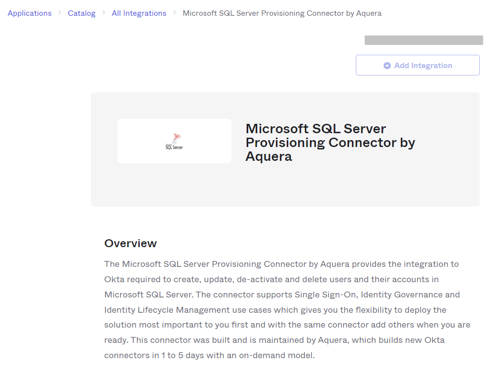 Okta Support - Microsoft SQL Server Provisioning Connector by Aquera ...