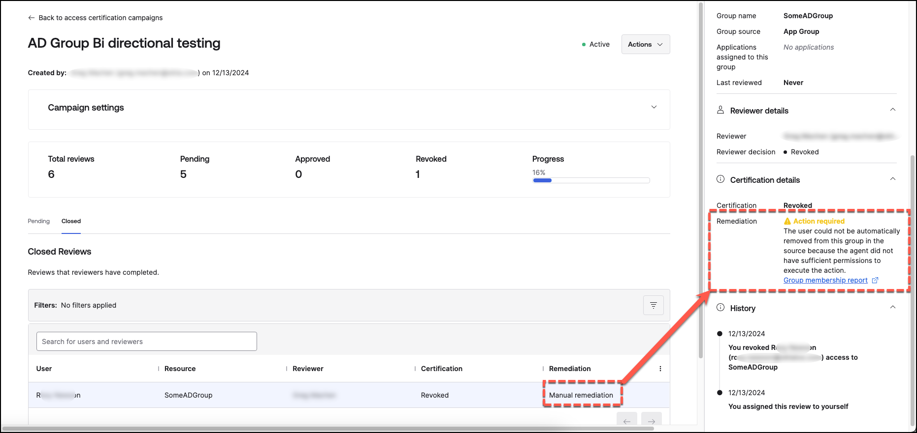AD Group Bi Directional Testing
