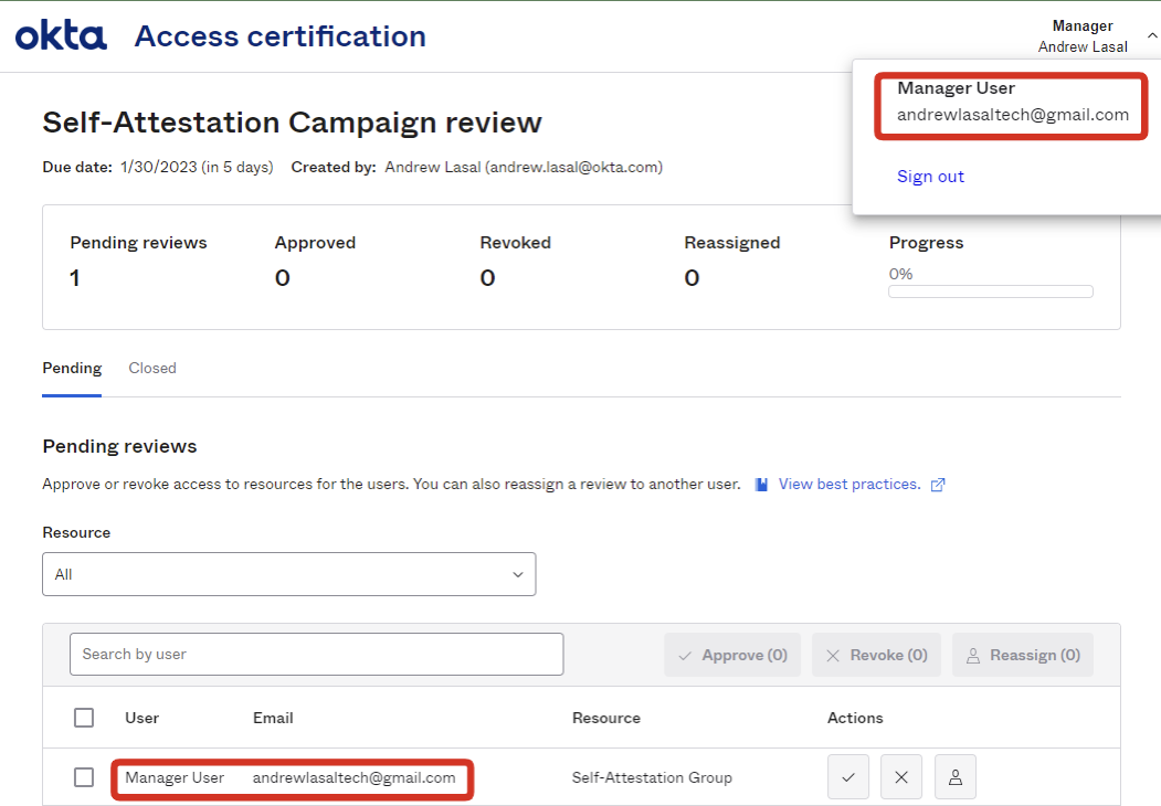 Example of Self-Attestation as an end-user