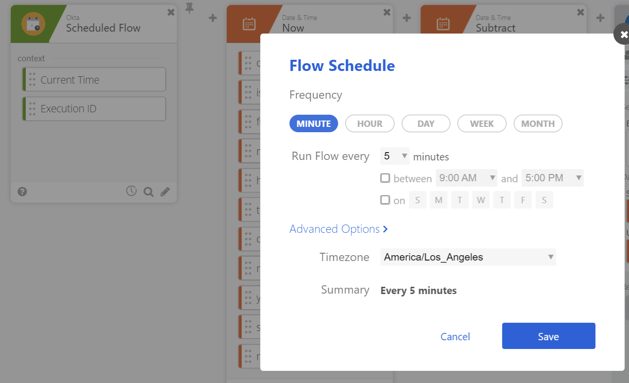 schedule a flow to run every 5 minutes